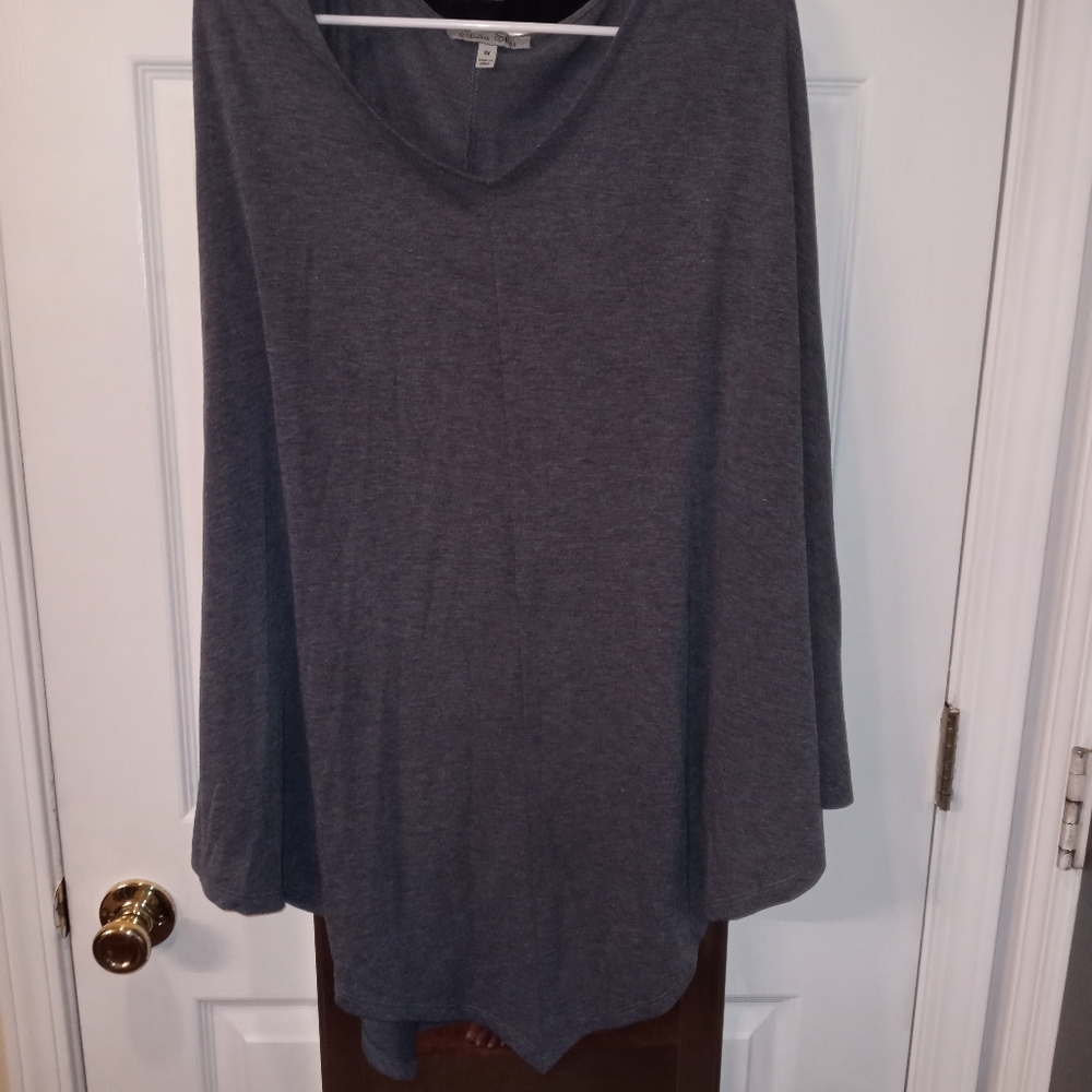 Olivia Sky Blue Gray Poncho 3X